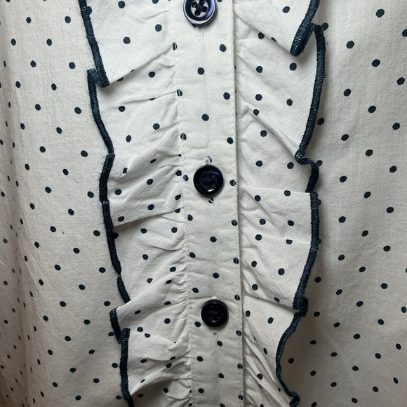 Pure Collection White Polka Dot Ruffle Blouse - Picture 3 of 7